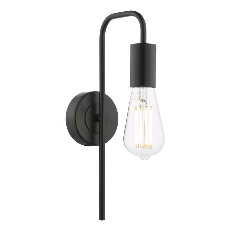 Dar Lighting Dena Wall Light Matt Black • DEN0722