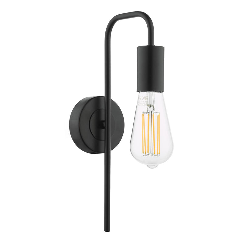 Dar Lighting Dena Wall Light Matt Black • DEN0722