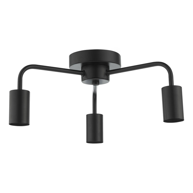 Dar Lighting Dena 3 Light Semi-Flush Matt Black • DEN5322