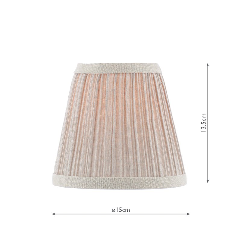 Dar Lighting Didina Natural Linen Tapered Drum Shade 15cm 15cm • DID2629