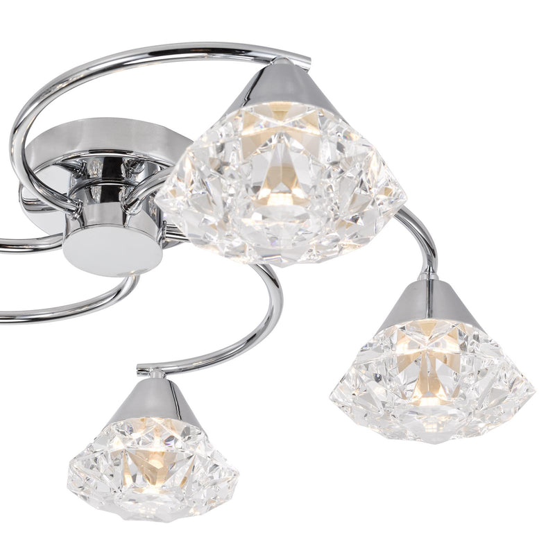 Dar Lighting Dilys 5 Light Semi-Flush Polished Chrome • DIL5450