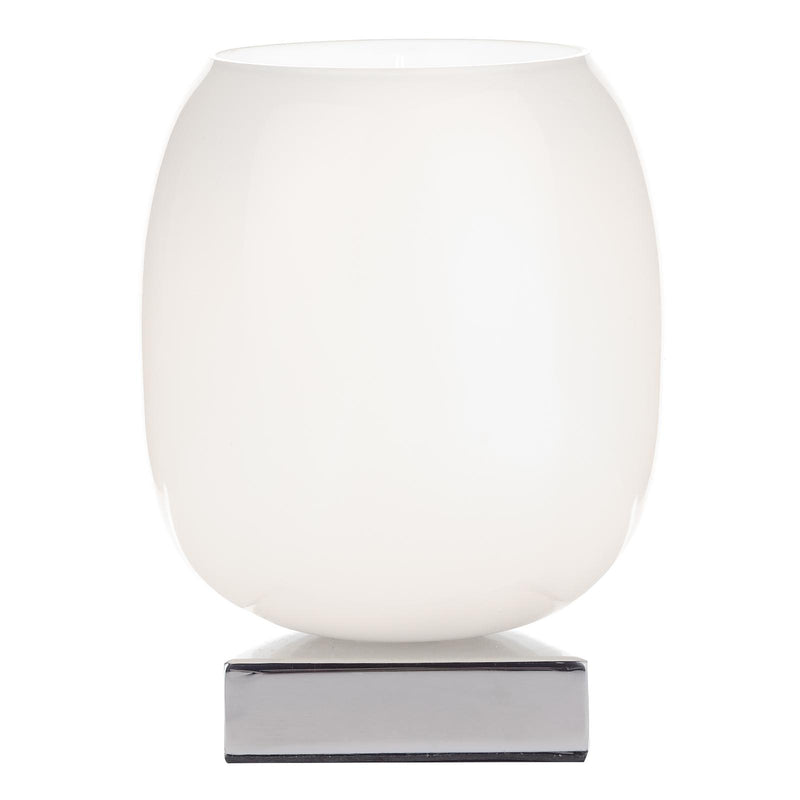 Dar Lighting Dino Touch Table Lamp Polished Chrome White Glass • DIN412