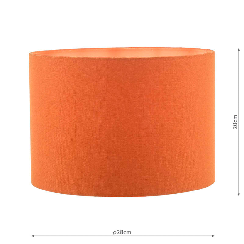 Dar Lighting Discus Orange Cotton Drum Shade 28cm 28cm • DIS1111
