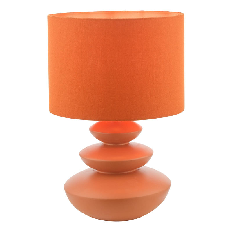 Dar Lighting Discus Ceramic Table Lamp Orange With Shade • DIS4211