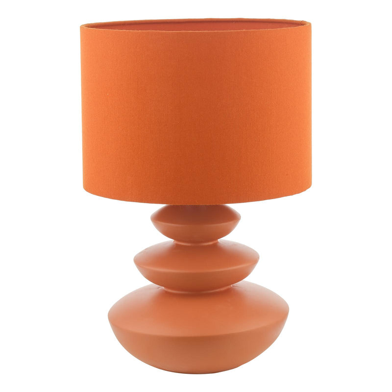 Dar Lighting Discus Ceramic Table Lamp Orange With Shade • DIS4211