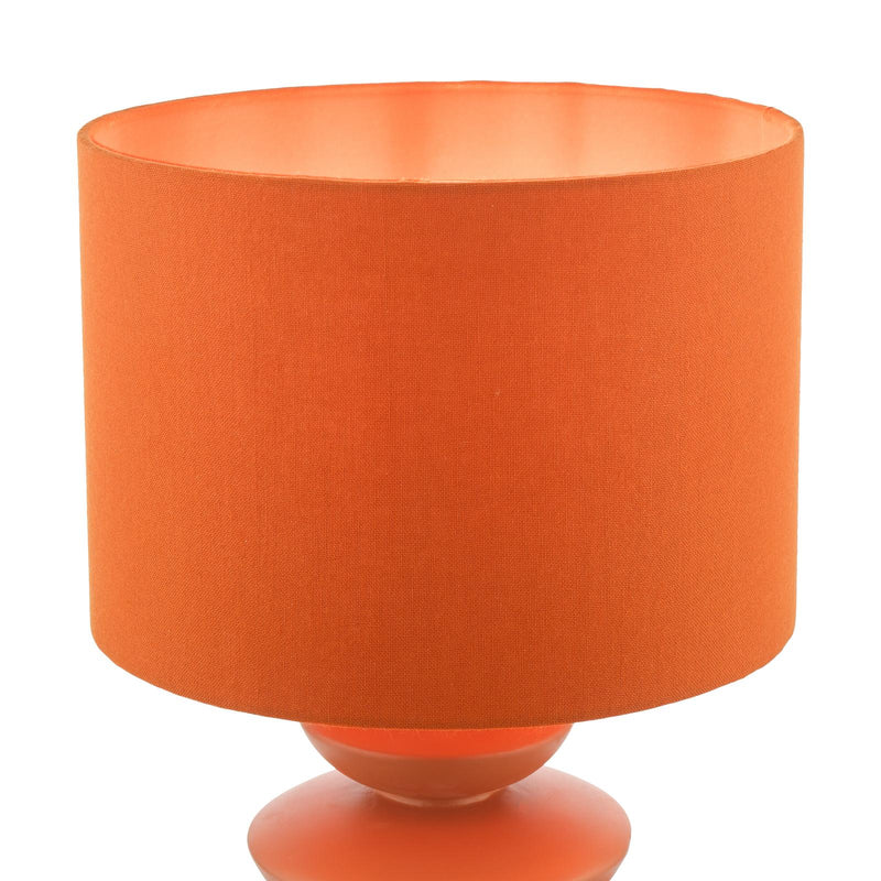 Dar Lighting Discus Ceramic Table Lamp Orange With Shade • DIS4211