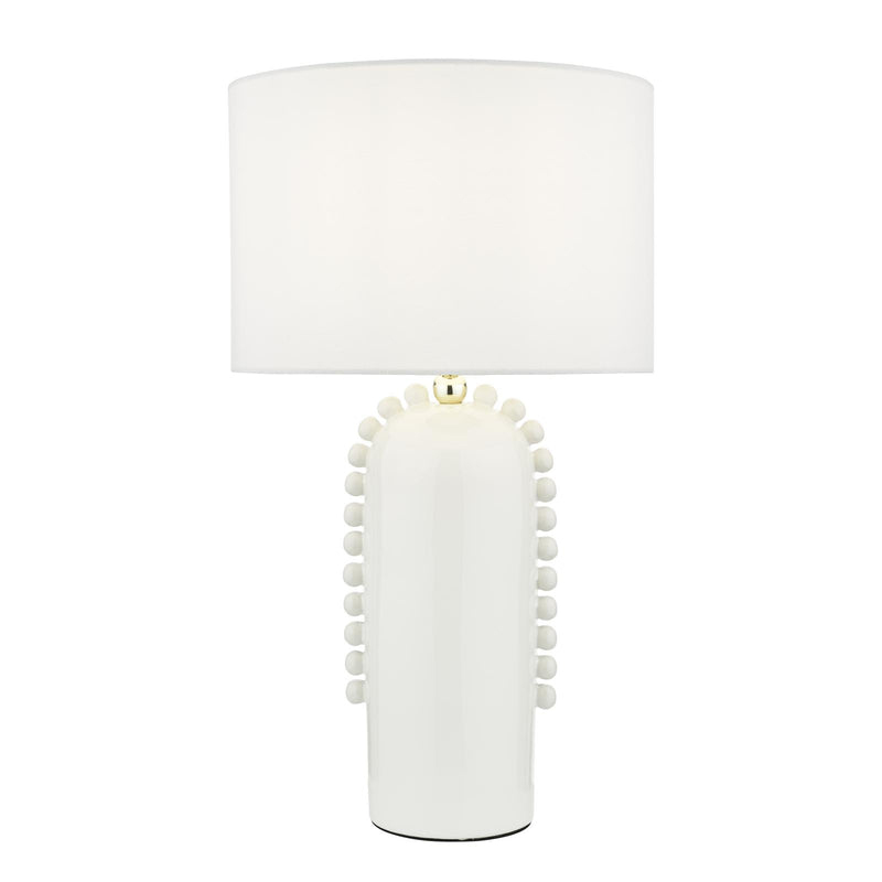 Dar Lighting Dolce Table Lamp White Ceramic With Shade • DOL4202