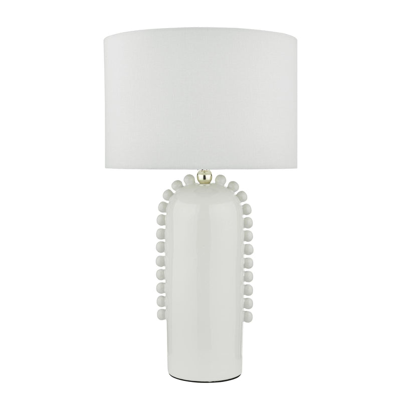 Dar Lighting Dolce Table Lamp White Ceramic With Shade • DOL4202