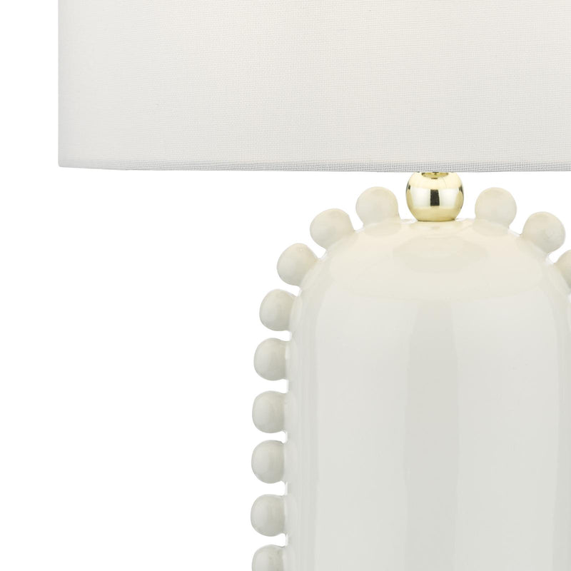 Dar Lighting Dolce Table Lamp White Ceramic With Shade • DOL4202