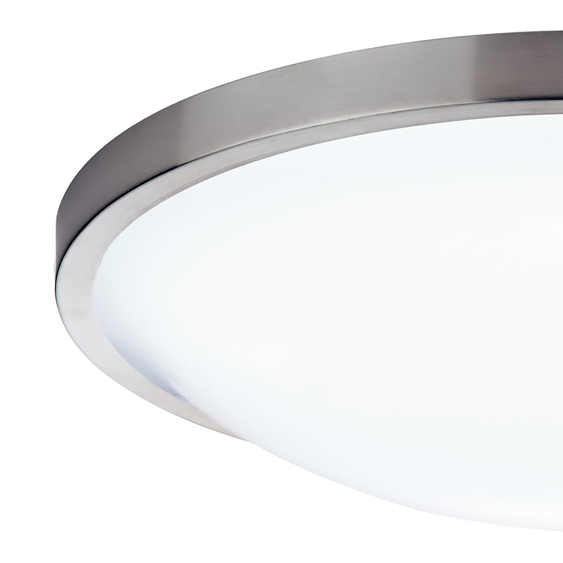 Dar Lighting Dover Bathroom Flush Satin Chrome White Acrylic IP44  • DOV5246