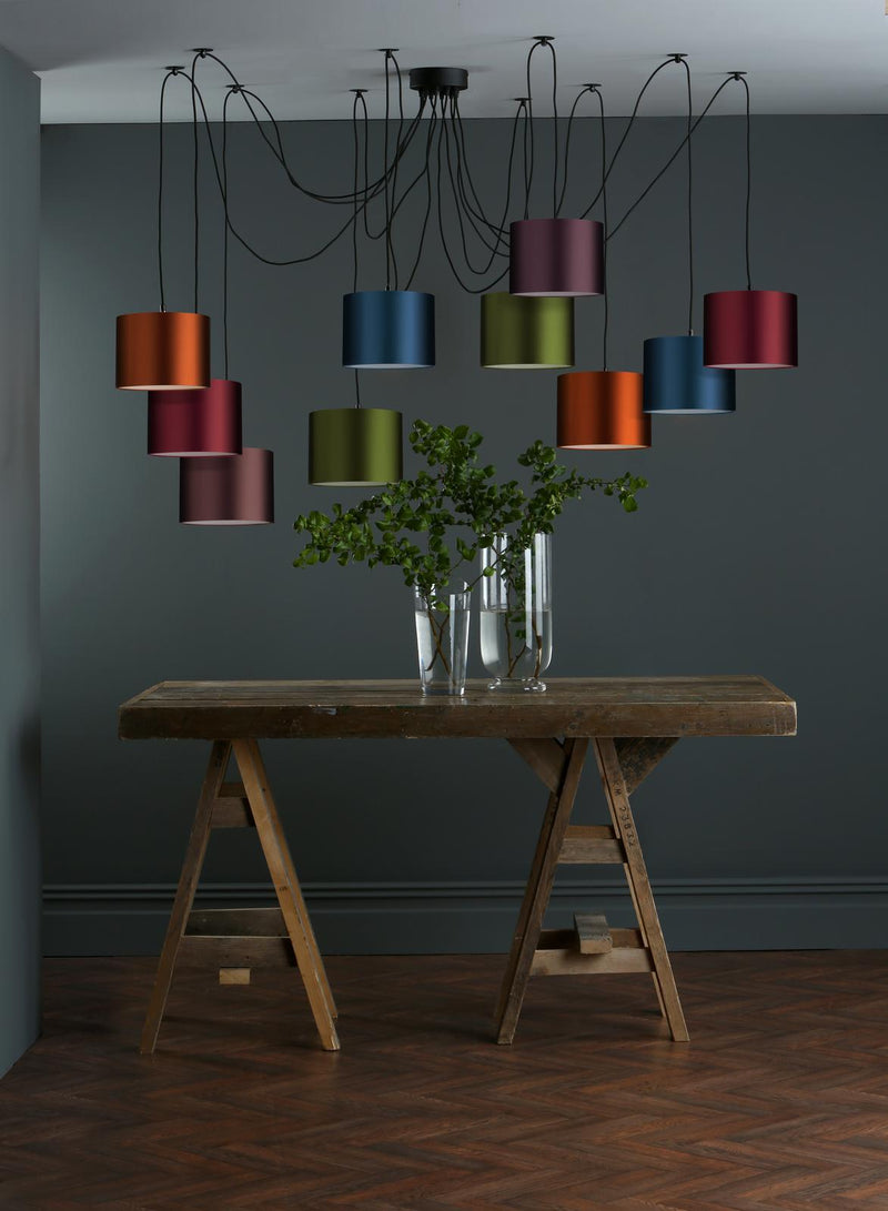 Dar Lighting Waco 10 Light Pendant Antique Brass Matt Black • WAC2375