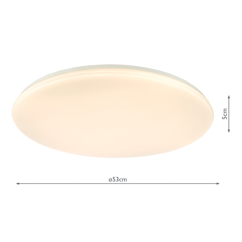 Dar Lighting Duena Flush White Frosted Acrylic LED • DUE482