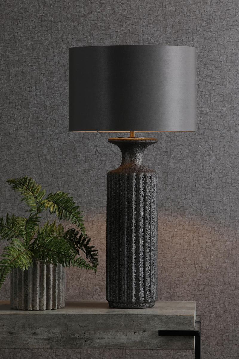 Dar Lighting Dugan Table Lamp Black Volcanic Glaze Base Only • DUG4222