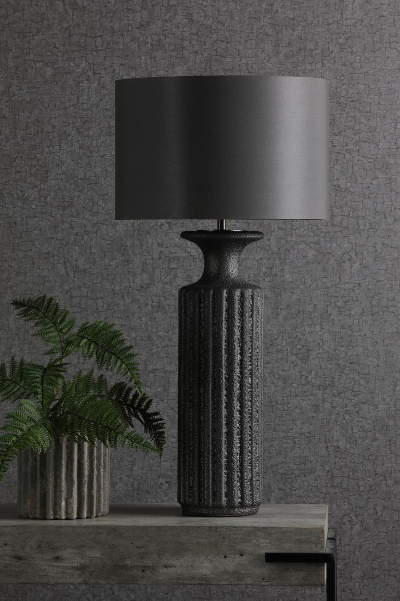 Dar Lighting Dugan Table Lamp Black Volcanic Glaze Base Only • DUG4222