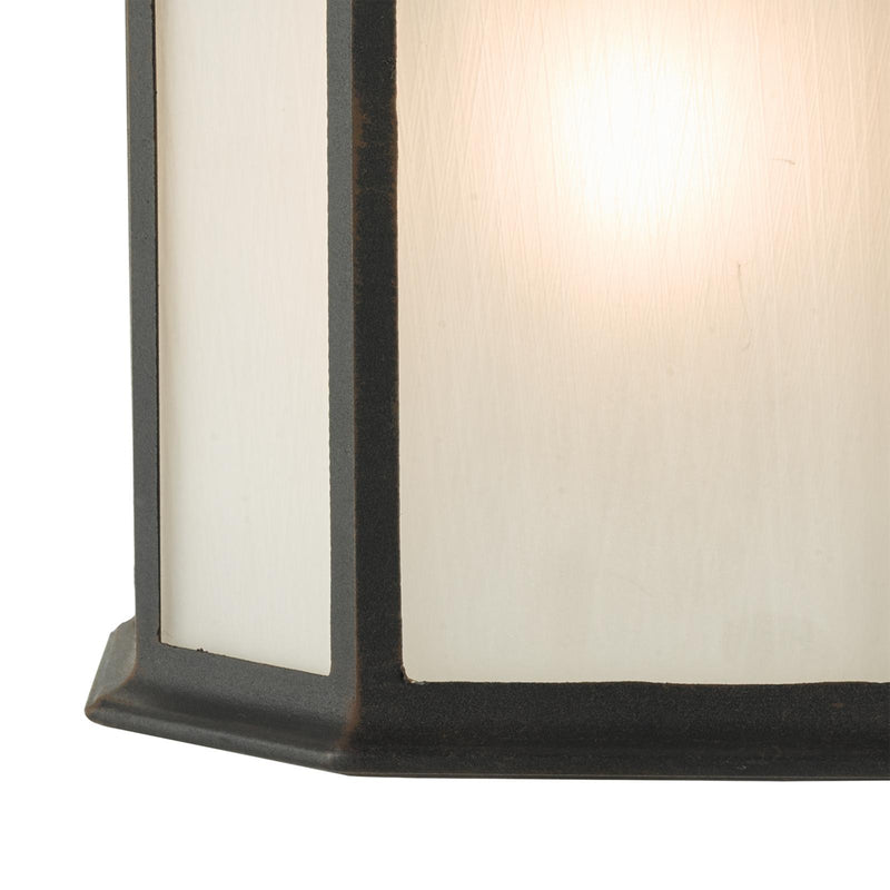 Dar Lighting Dulbecco Outdoor Wall Light Black Opal Acrylic IP44 • DUL2122