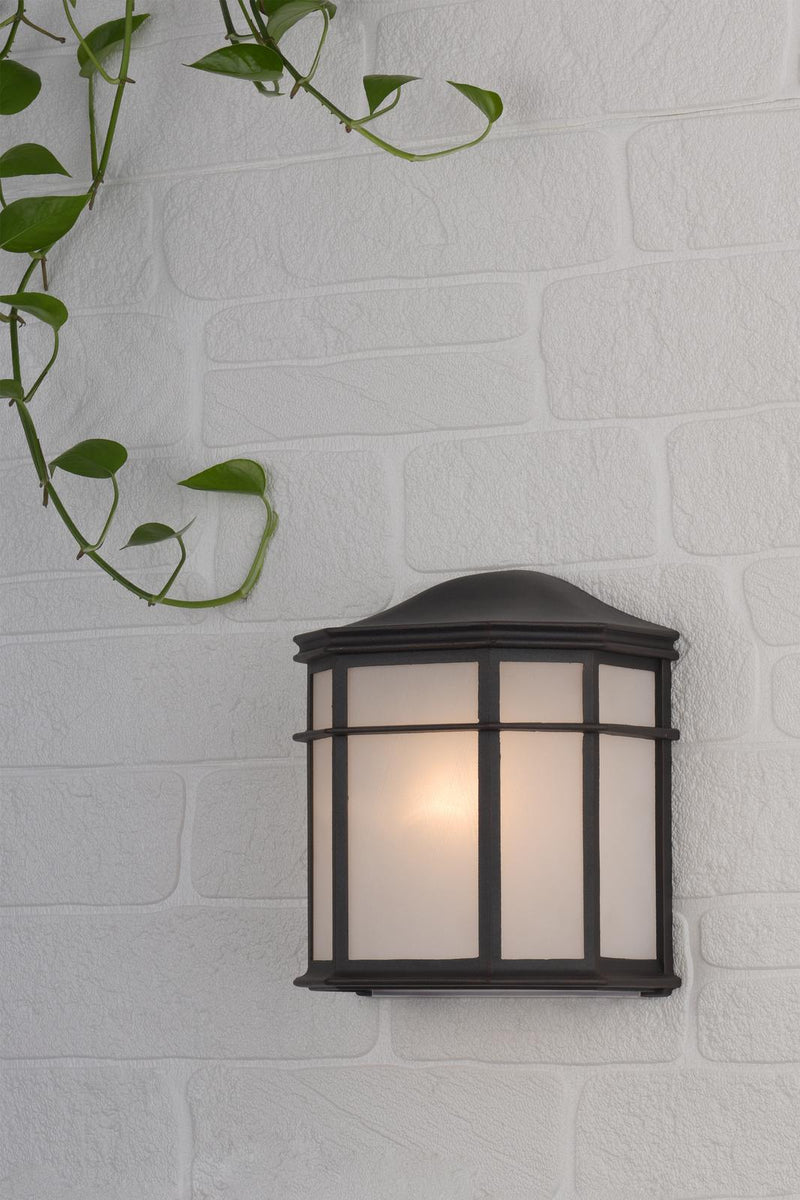 Dar Lighting Dulbecco Outdoor Wall Light Black Opal Acrylic IP44 • DUL2122