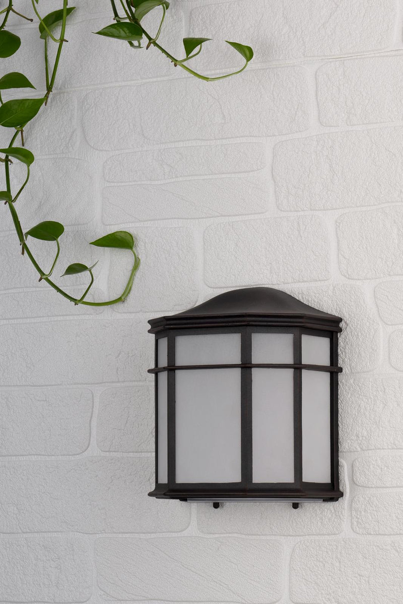 Dar Lighting Dulbecco Outdoor Wall Light Black Opal Acrylic IP44 • DUL2122
