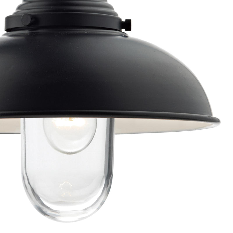 Dar Lighting Dynamo Outdoor Wall Light Matt Black Glass IP44 • DYN0722