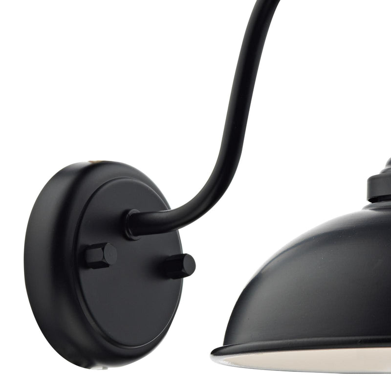 Dar Lighting Dynamo Outdoor Wall Light Matt Black Glass IP44 • DYN0722