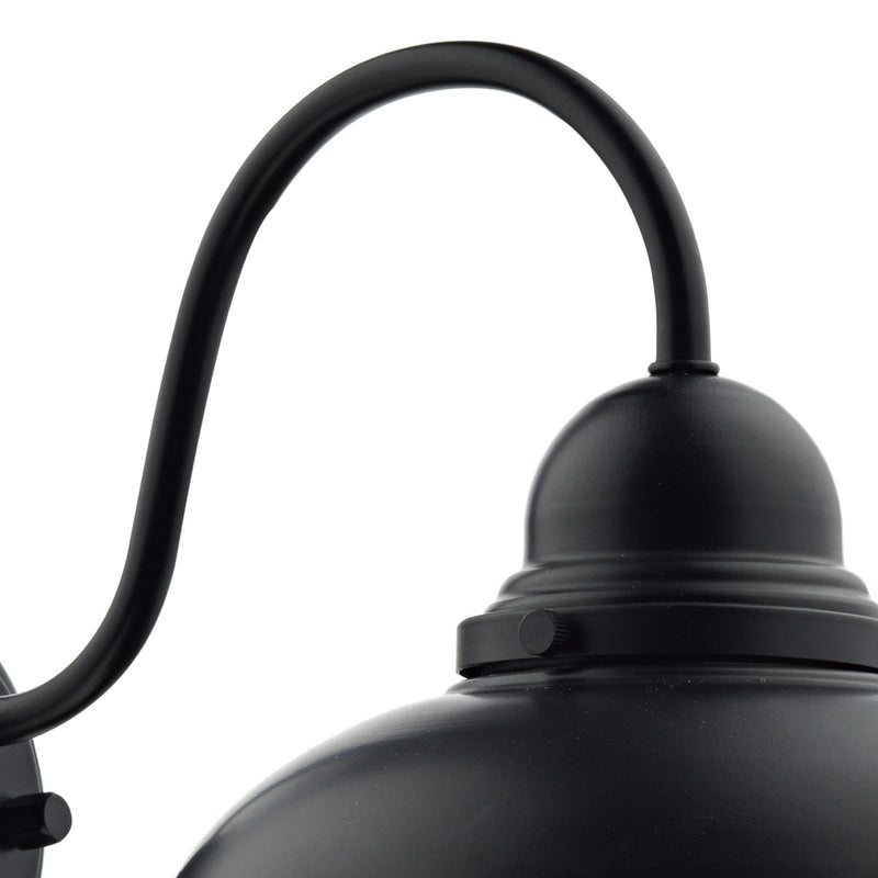 Dar Lighting Dynamo Outdoor Wall Light Matt Black Glass IP44 • DYN0722