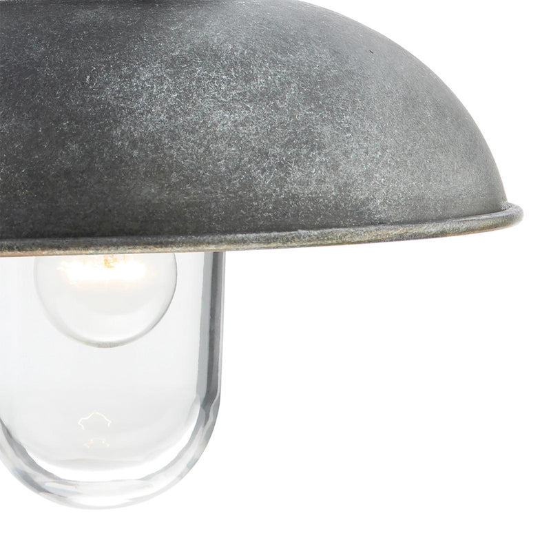 Dar Lighting Dynamo Outdoor Wall Light Aged Iron Glass IP44 • DYN0737