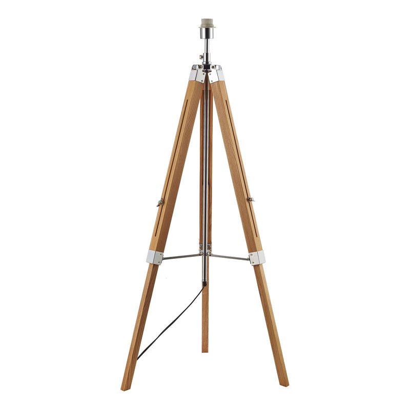 Dar Lighting Easel Floor Lamp Light Wood and Polished Chrome Base Only • EAS4943