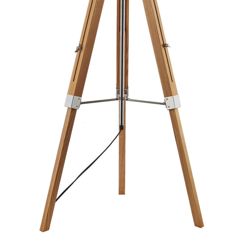 Dar Lighting Easel Floor Lamp Light Wood and Polished Chrome Base Only • EAS4943