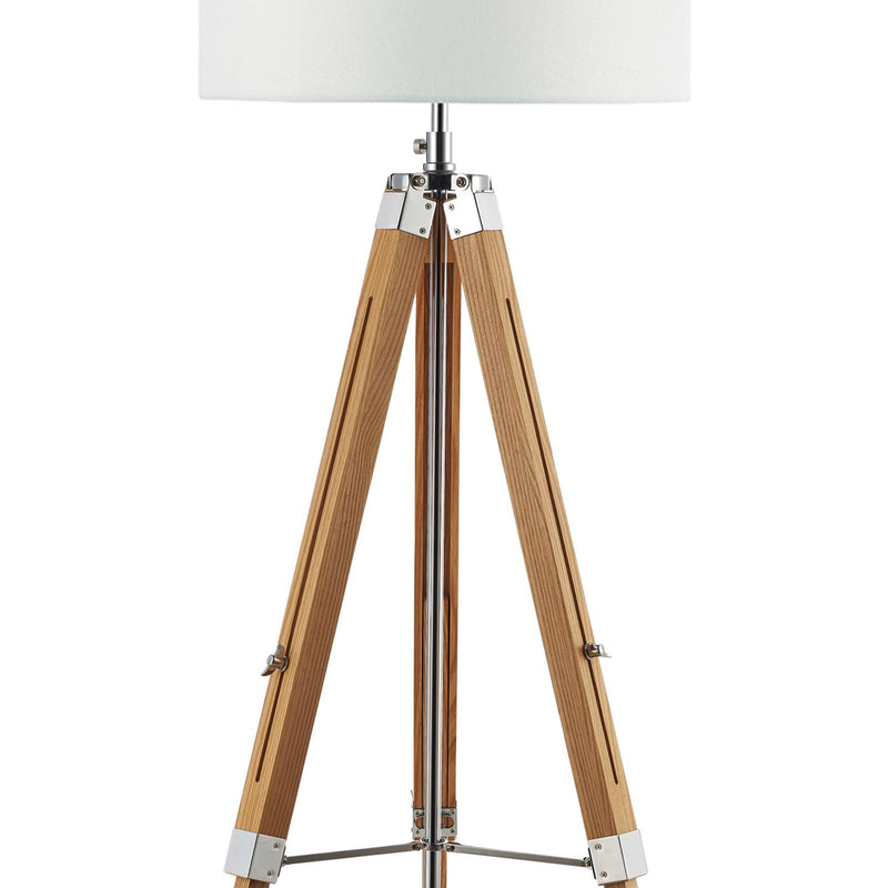 Dar Lighting Easel Floor Lamp Light Wood and Polished Chrome Base Only • EAS4943