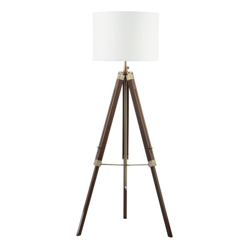 Dar Lighting Easel Floor Lamp Dark Wood and Antique Brass Base Only • EAS4947
