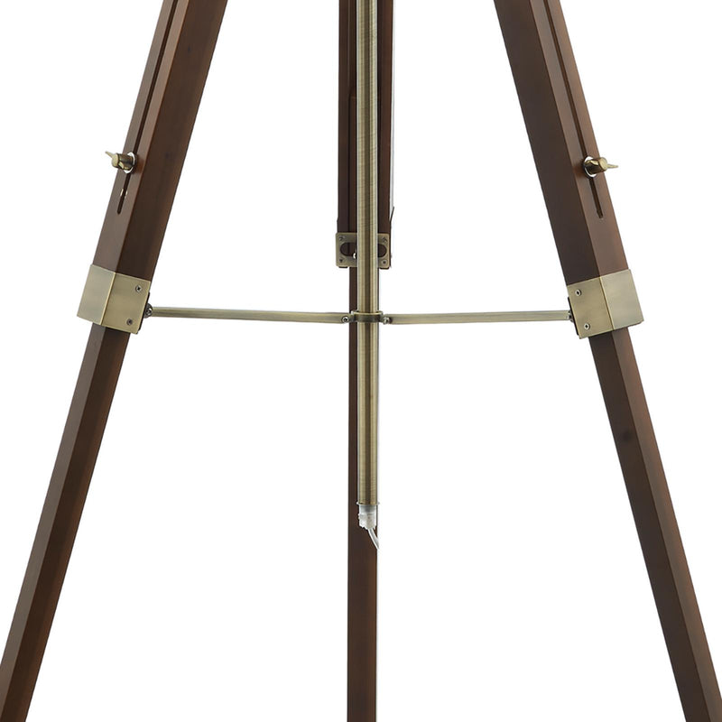 Dar Lighting Easel Floor Lamp Dark Wood and Antique Brass Base Only • EAS4947