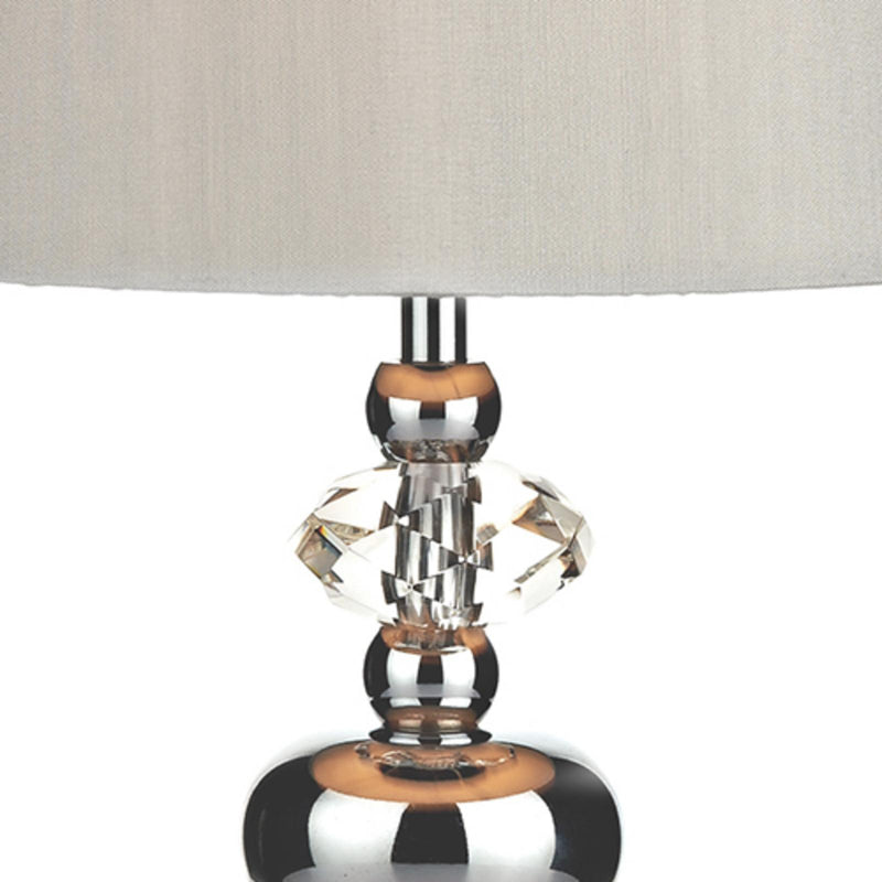 Dar Lighting Edith Touch Table Lamp Polished Chrome with Shade • EDI4150