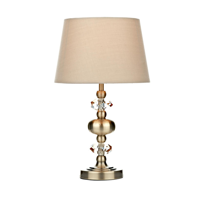 Dar Lighting Edith Touch Table Lamp Antique Brass complete with Shade  • EDI4175