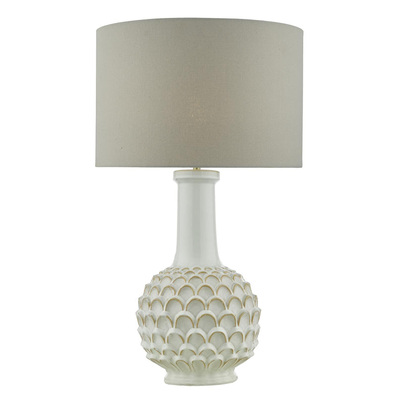 Dar Lighting Edlyn Table Lamp White With Shade • EDL422-CAS1639