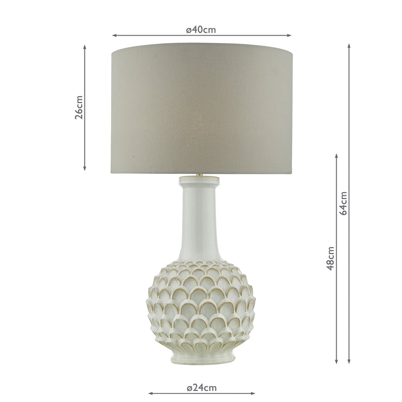 Dar Lighting Edlyn Table Lamp White With Shade • EDL422-CAS1639