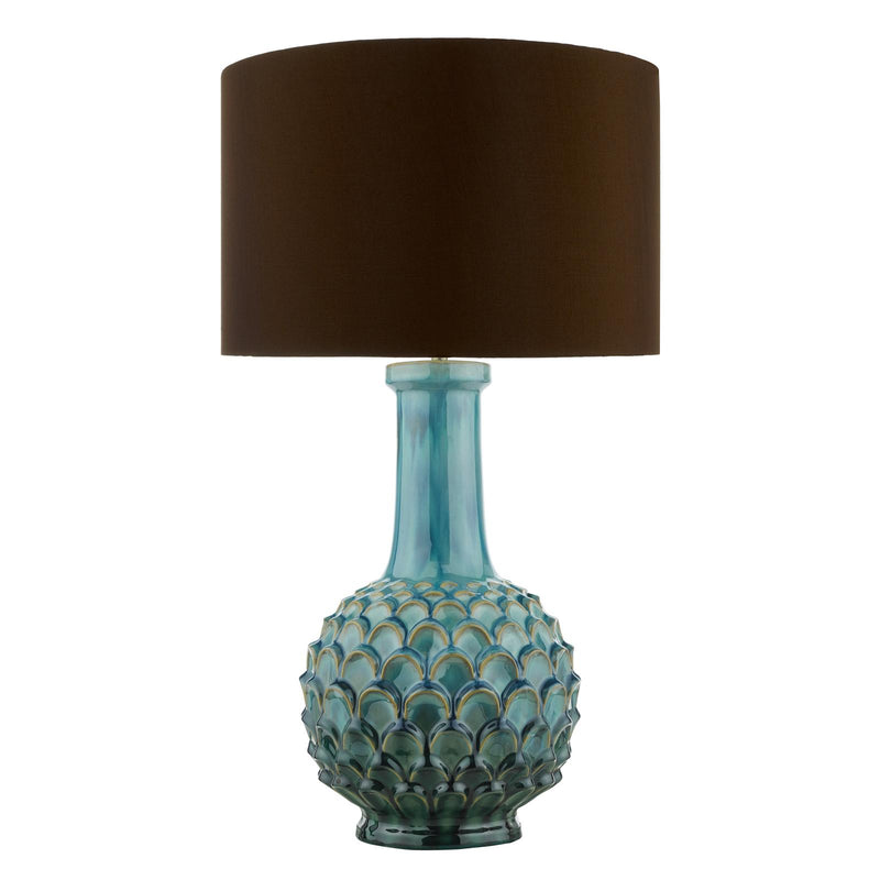 Dar Lighting Edlyn Table Lamp Blue With Shade • EDL4223-VOY1422