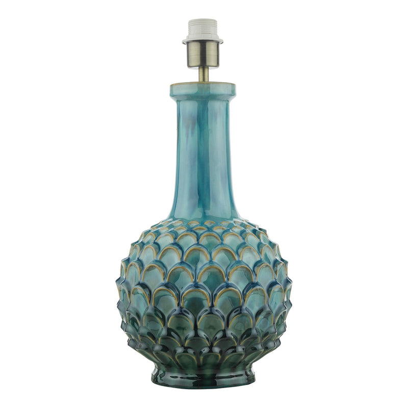 Dar Lighting Edlyn Table Lamp Blue Reactive Glaze Base Only • EDL4223