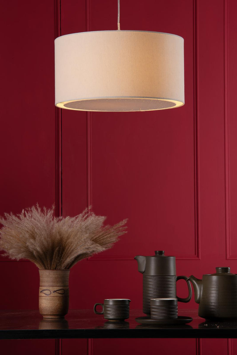 Dar Lighting Edward Easy Fit Pendant Cream • EDW6533