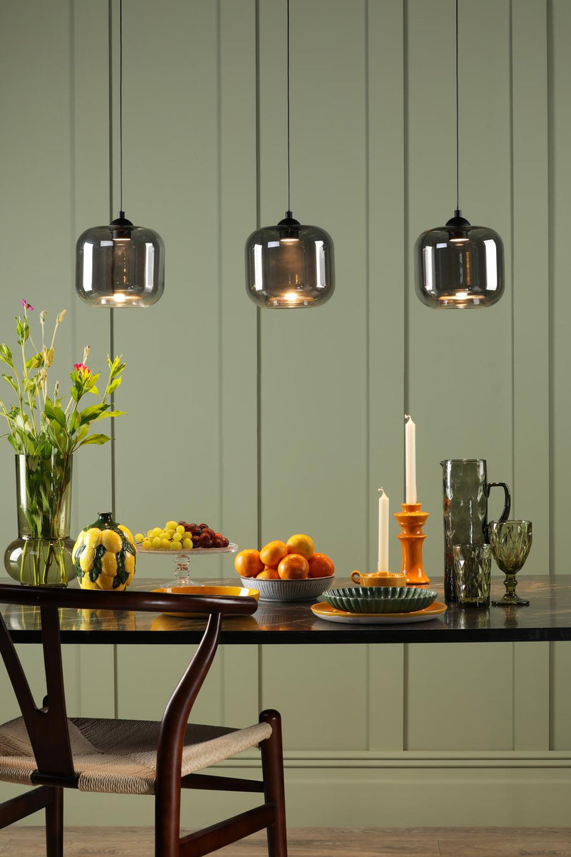 Dar Lighting Eileen 3 Light Bar Pendant Matt Black LED - Fitting Only • EIL0322