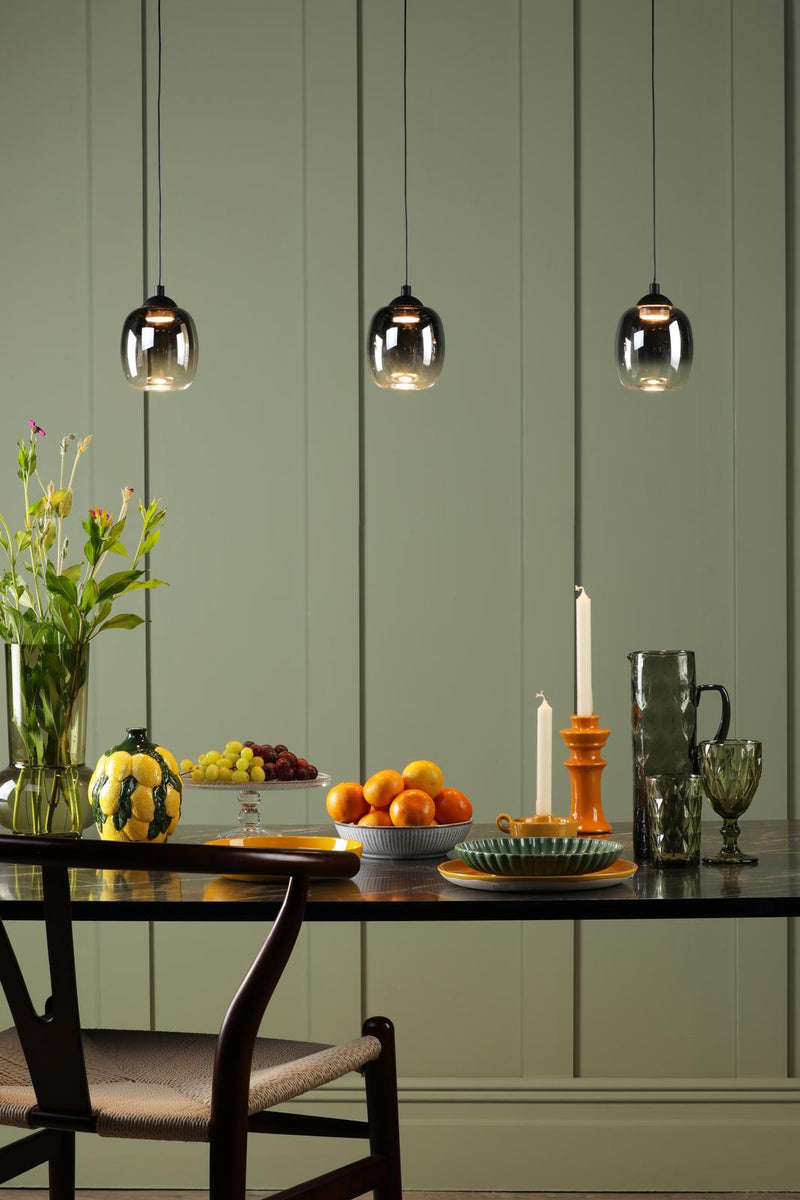 Dar Lighting Eileen 3 Light Bar Pendant Matt Black LED - Fitting Only • EIL0322