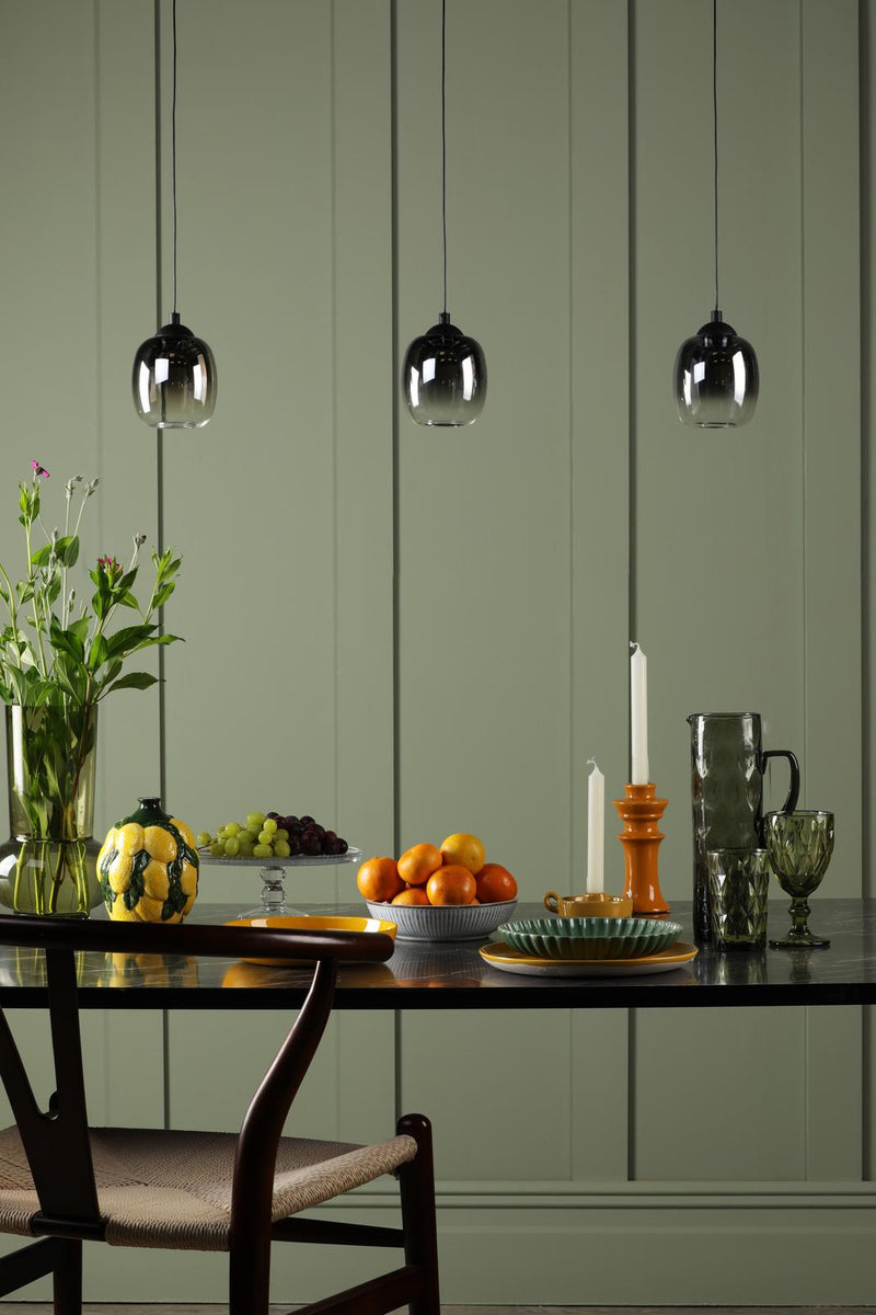 Dar Lighting Eileen 3 Light Bar Pendant Matt Black LED - Fitting Only • EIL0322