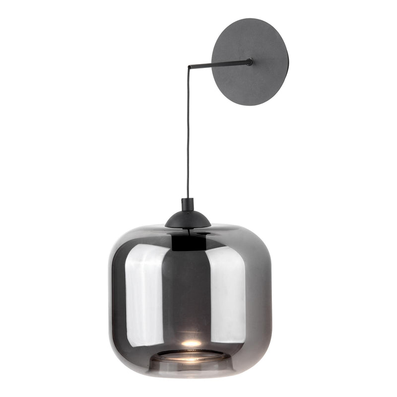 Dar Lighting Eileen Pendant/Wall Light Matt Black and Smoked Glass LED • EIL0722-AID6510B