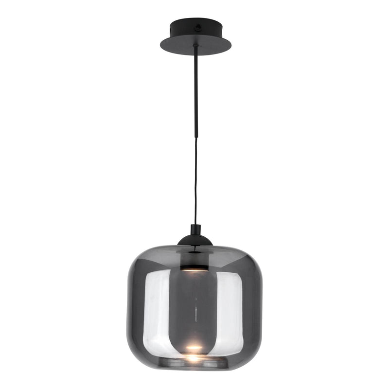 Dar Lighting Eileen Pendant/Wall Light Matt Black and Smoked Glass LED • EIL0722-AID6510B