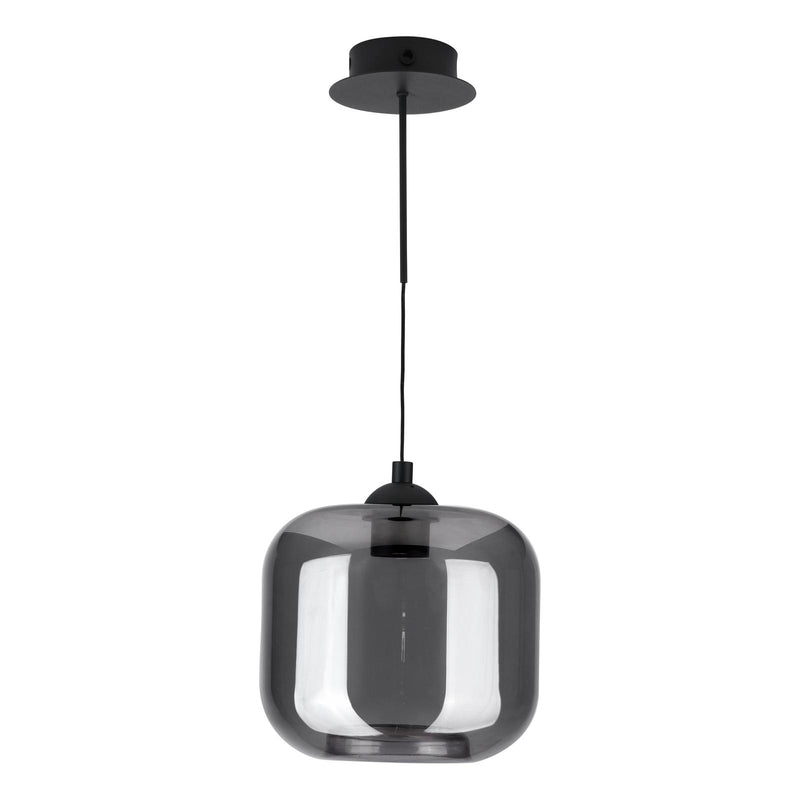 Dar Lighting Eileen Pendant/Wall Light Matt Black and Smoked Glass LED • EIL0722-AID6510B