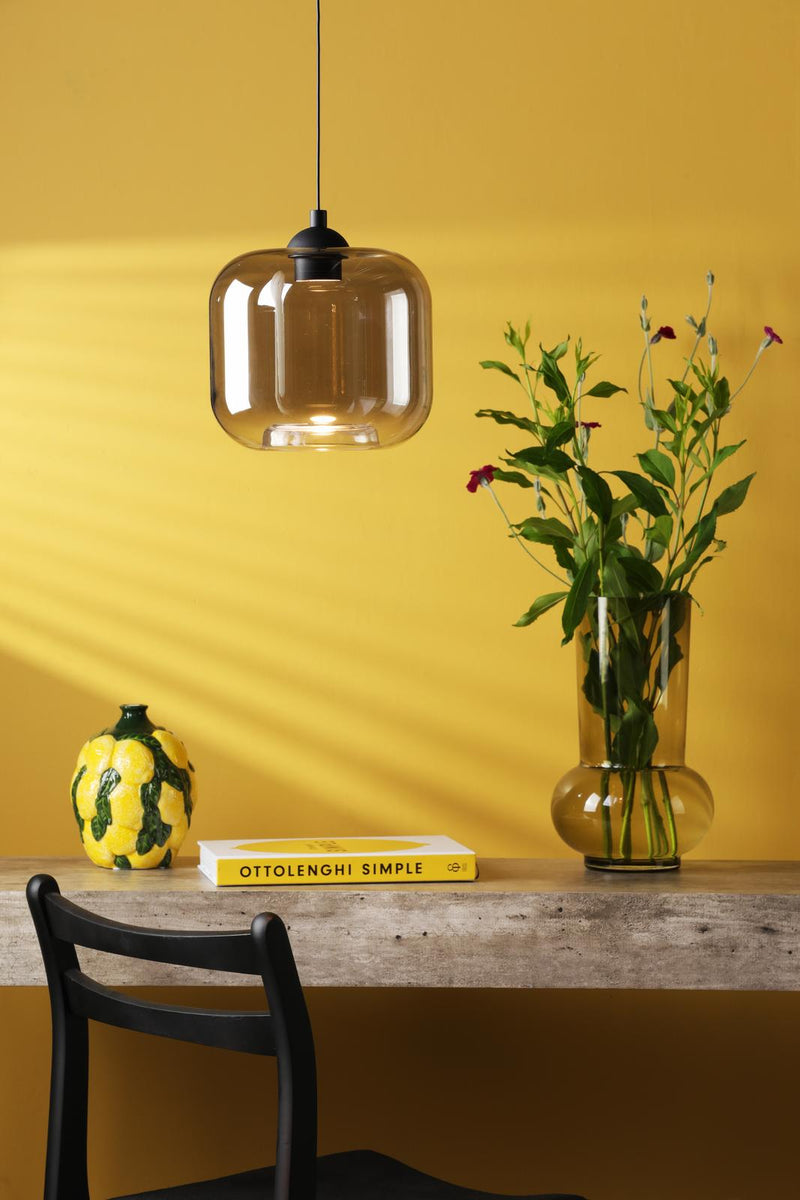 Dar Lighting Eileen Pendant/Wall Light Matt Black and Smoked Glass LED • EIL0722-AID6510B