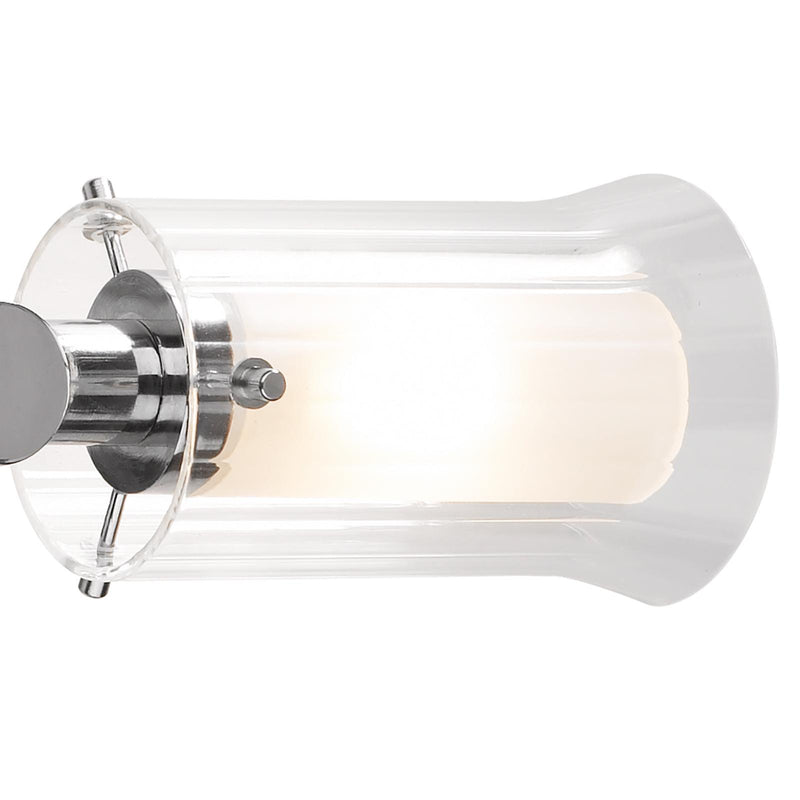 Dar Lighting Elba Bathroom 2 Light Wall Light Polished Chrome Glass IP44 • ELB0950