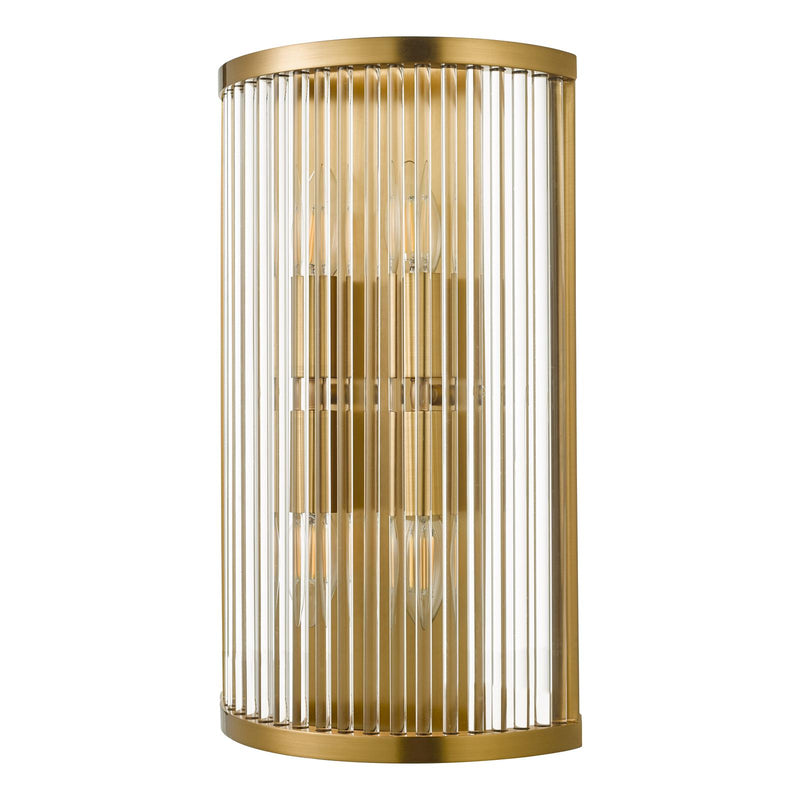 Dar Lighting Eleanor 4 Light Wall Light Natural Brass Glass • ELE3035