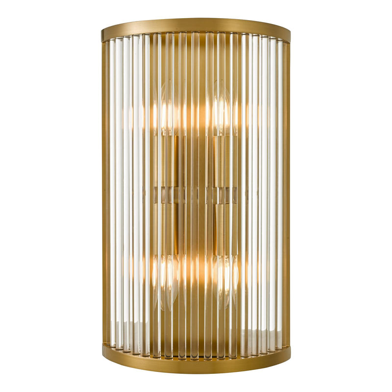 Dar Lighting Eleanor 4 Light Wall Light Natural Brass Glass • ELE3035
