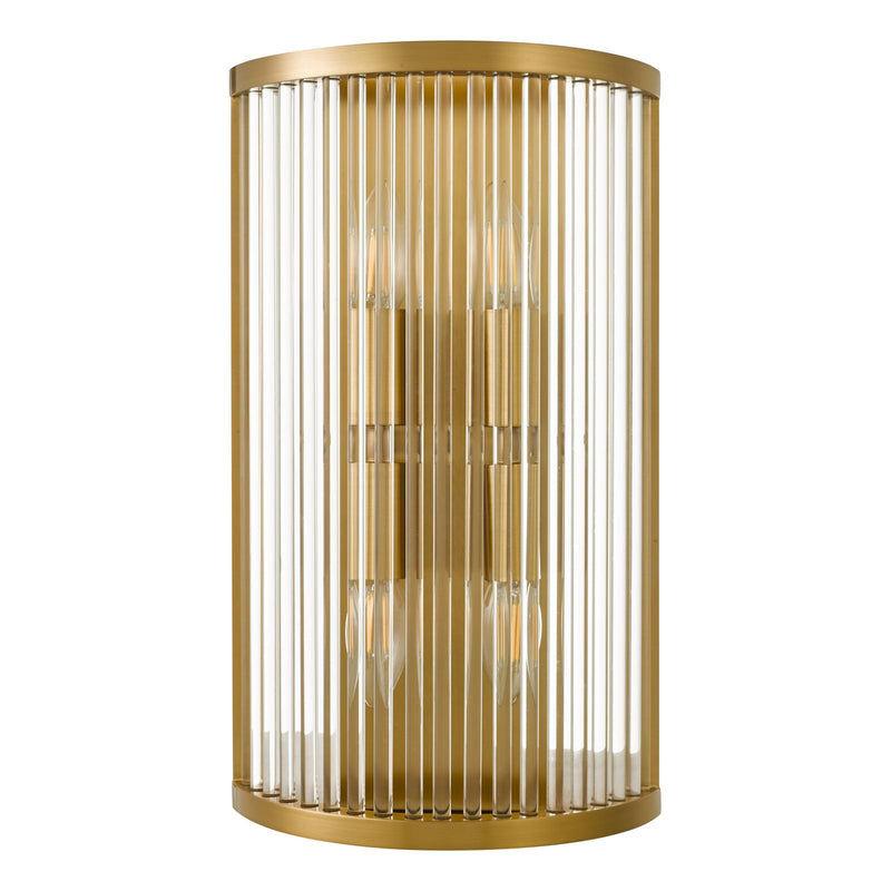 Dar Lighting Eleanor 4 Light Wall Light Natural Brass Glass • ELE3035