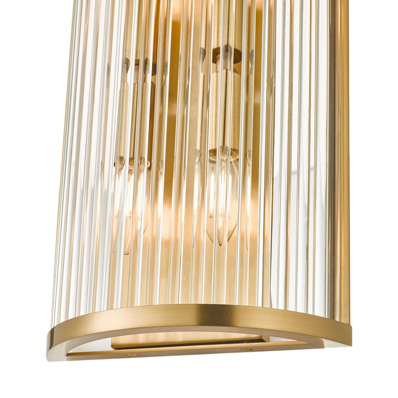 Dar Lighting Eleanor 4 Light Wall Light Natural Brass Glass • ELE3035
