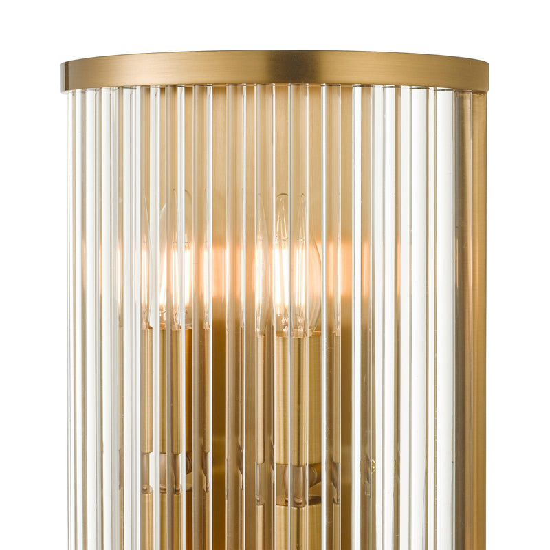 Dar Lighting Eleanor 4 Light Wall Light Natural Brass Glass • ELE3035